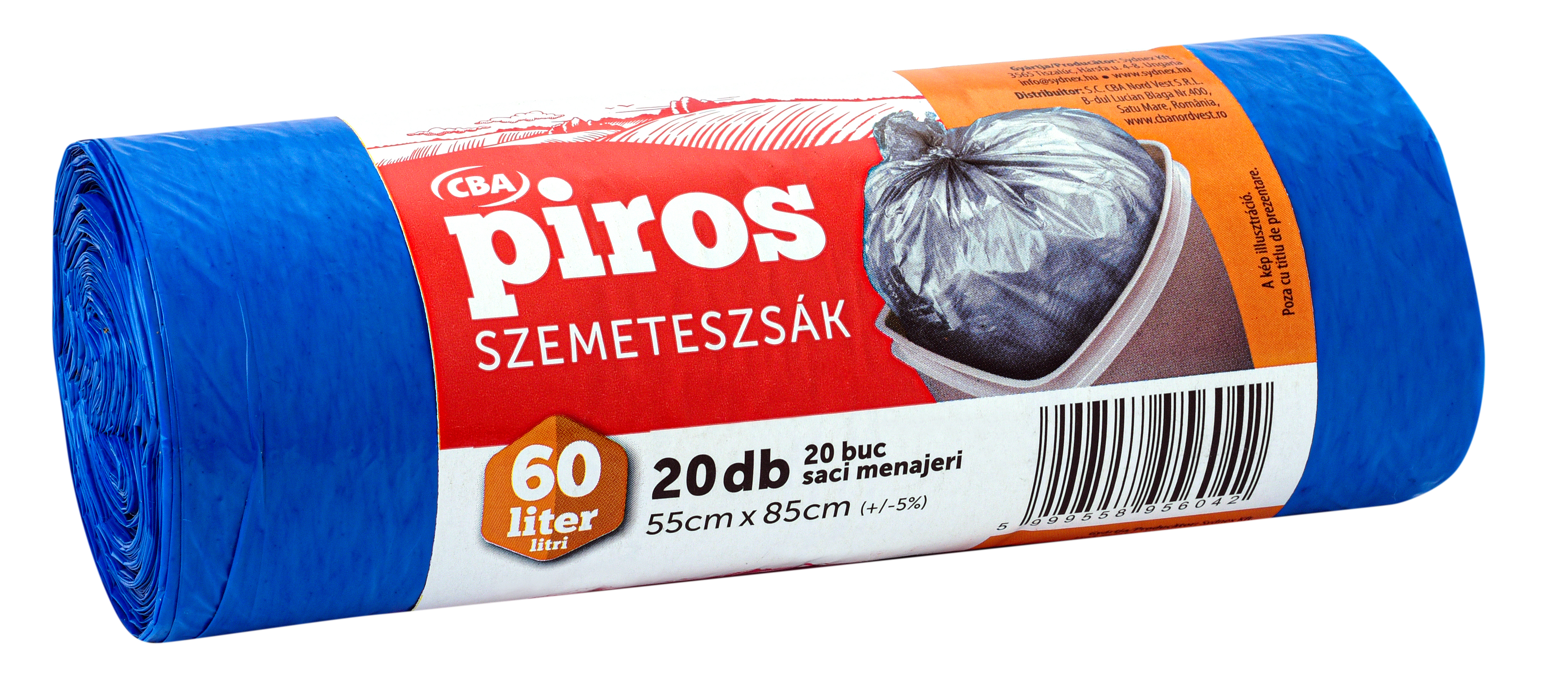 CBA Piros Szemeteszsák 60 l 20 db/roll